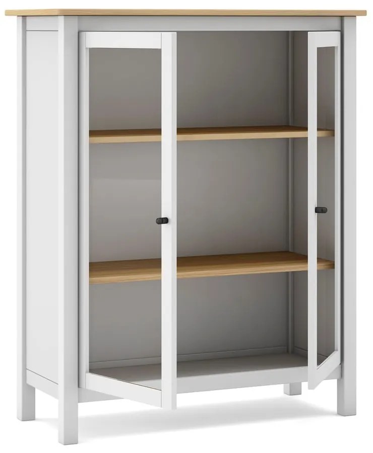 Vetrina in legno di pino bianco/naturale 90x110 cm Misti - Marckeric