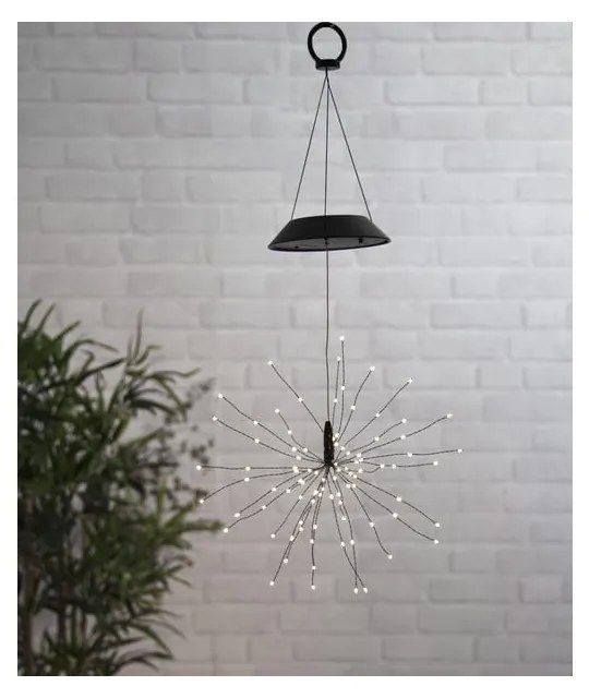 Lampada a sospensione solare a LED per esterni con LED bianchi, altezza 50 cm Firework - Star Trading