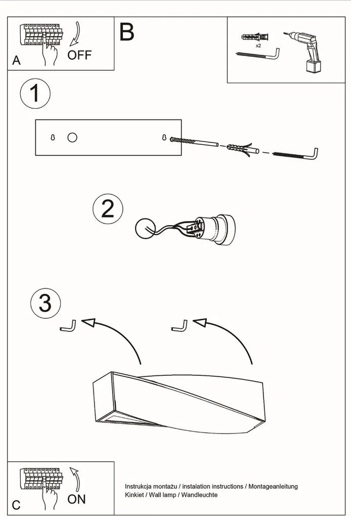 Applique da Parete SIGMA E27 in Ceramica e Vetro da interno