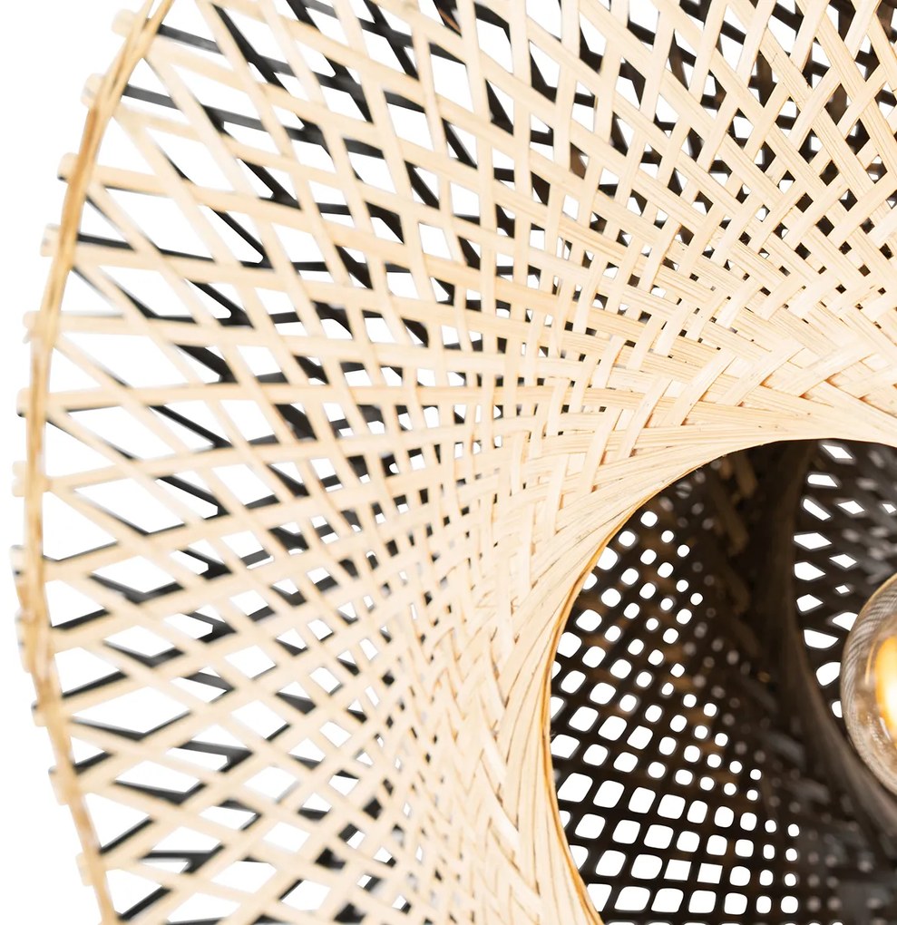 Lampada da parete intelligente in bambù 50 cm con spina incl. Wifi A60 - Rina