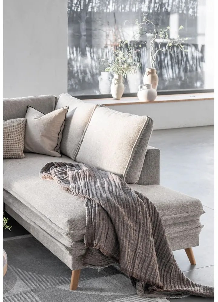 Divano letto angolare beige (angolo destro) Charming Charlie - Miuform