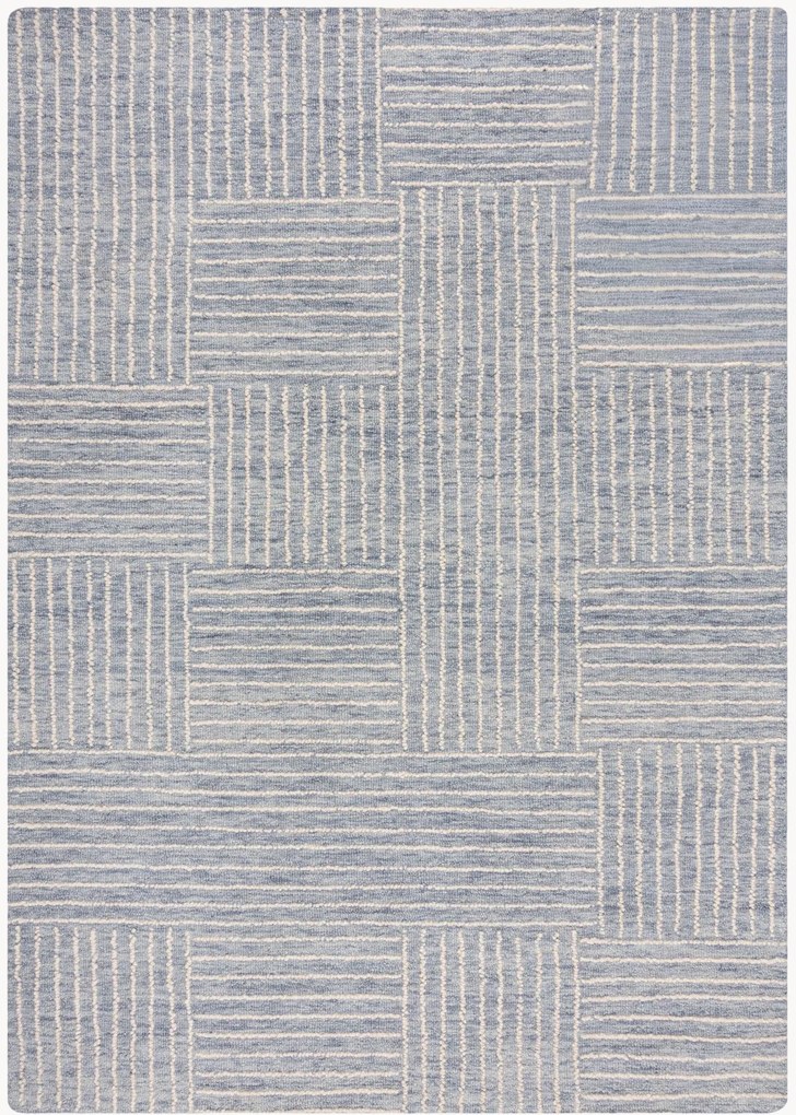 Tappeto in lana fatto a mano con motivo in rilievo Abstract Check