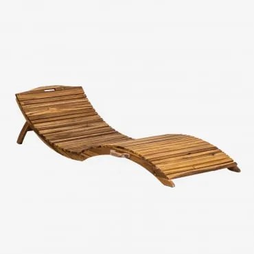Lettino pieghevole Kedas in legno di acacia Acacia rustica marrone - Sklum