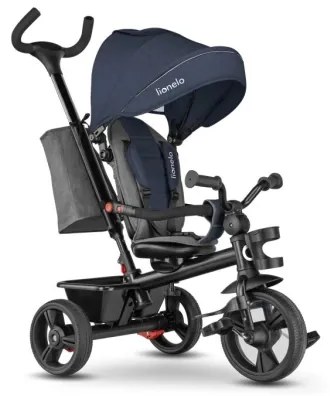 Lionelo - Triciclo per bambini HAARI blu scuro/grigio