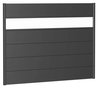 Frangivista in acciaio grigio scuro BIOHORT con vetro, grigio scuro metallizzato L 180 x H 137 cm, spessore 44 mm