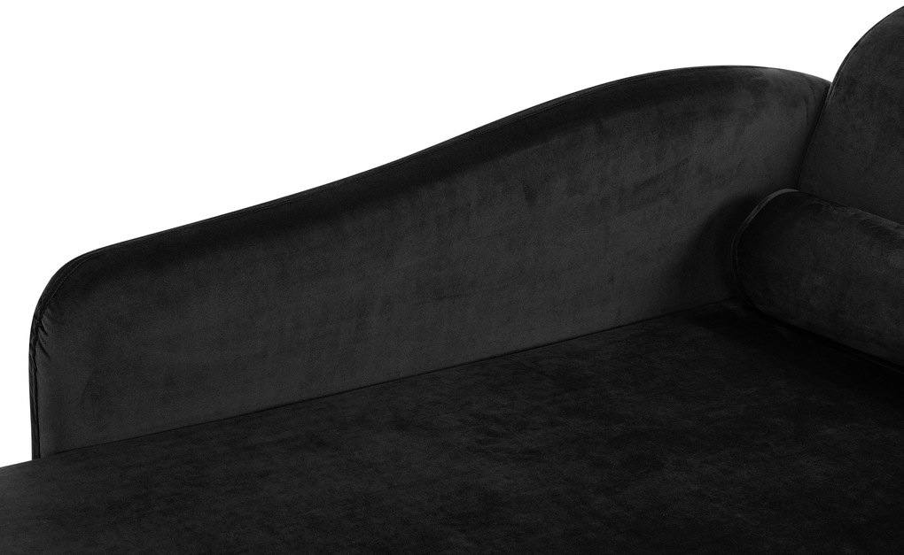 Chaise longue in velluto nero versione destra LUIRO Beliani