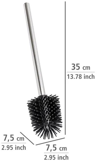 WENKO 21799100 - Scopino WC 7,5x35 cm acciaio inox/argento/nero