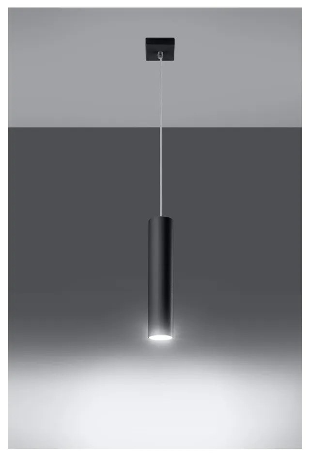 Lampadario nero in metallo Castro – Sollux