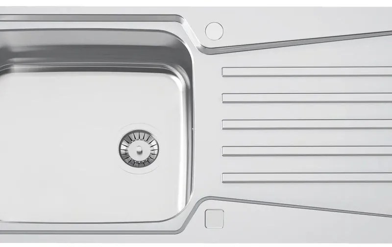 Lavello sopratop 1 vasca in inox argento RODI Evolution 105 L 49 x L 99 x P 20 cm