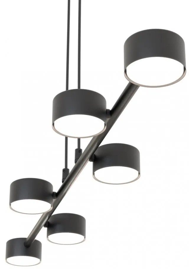Lampadario a sospensione MEGARA 6 Nero 6xGX53 Colore del corpo Nero