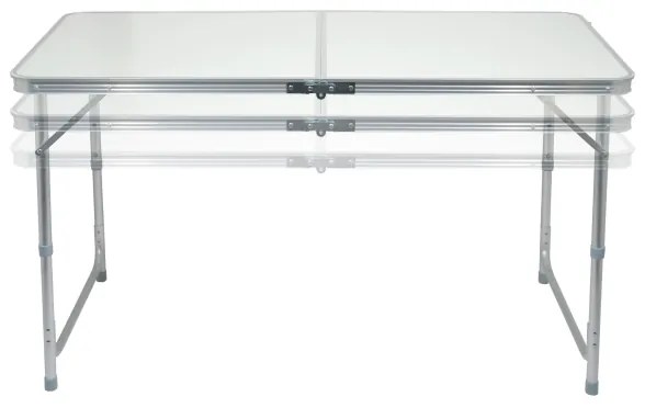 Tavolo da campeggio pieghevole + 4x sedia bianco/cromo