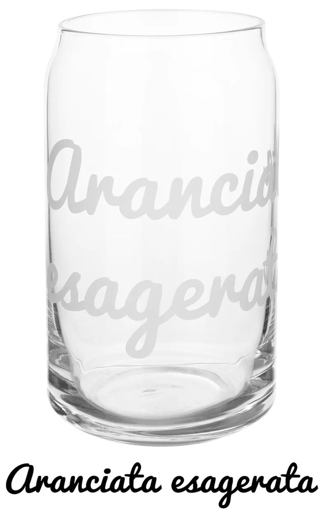 Bicchiere bibita in vetro scritta Arancia esagerata 470 ml