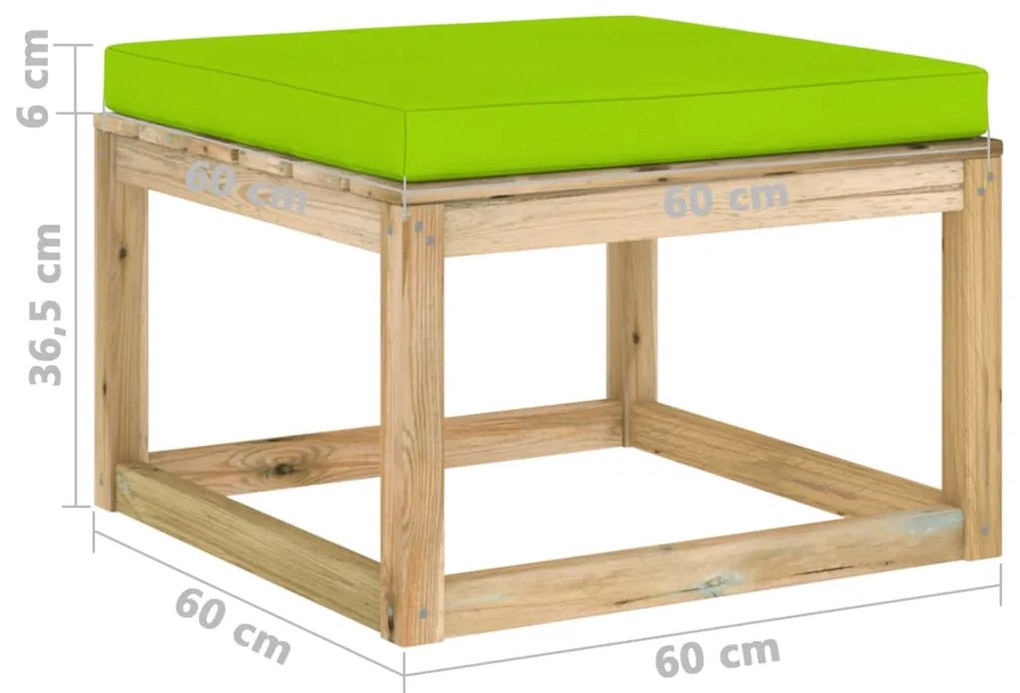 Set Divani da Giardino 11 pz e Cuscini Legno di Pino Impregnato