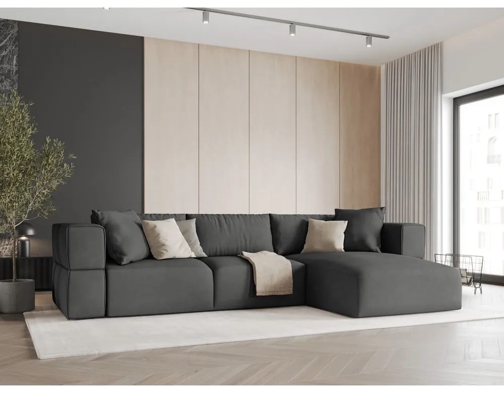 Divano angolare grigio scuro, angolo destro Esther - Milo Casa