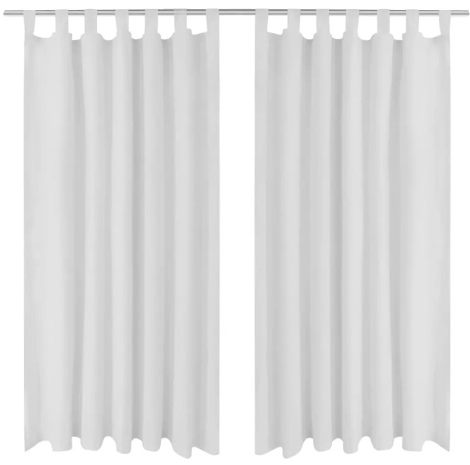 Tende İn Micro-raso Bianche 2 Pz Con Occhielli 140 X 225 Cm /