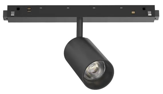 Faretto Binario Singolo On-Off Ego Alluminio Nero 1 Luce 8W 3000K Luce Calda