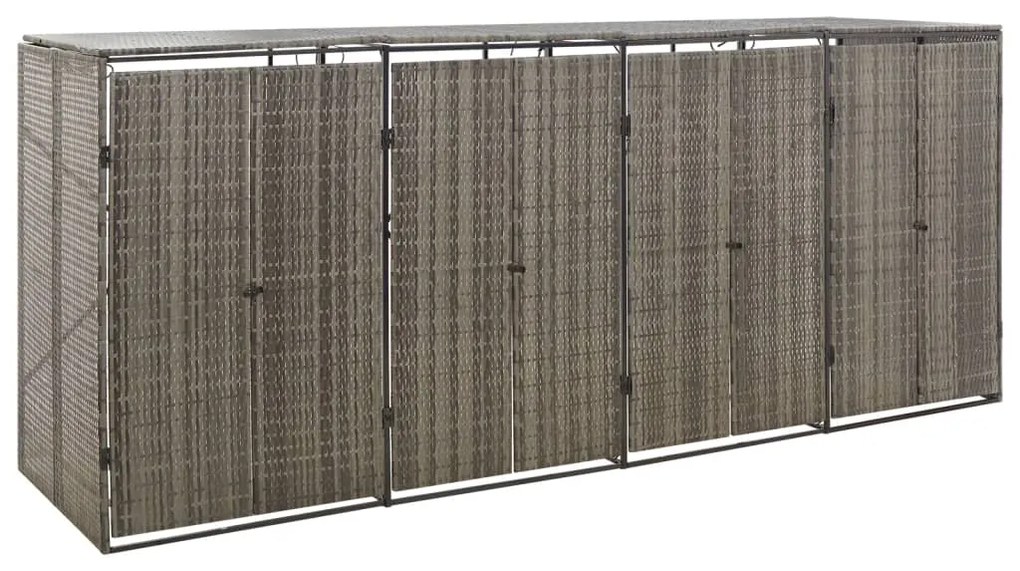 Copribidone Quadruplo Grigio 274x80x117 Cm İn Polyrattan /