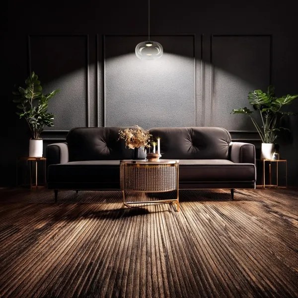 Lampadario LED a sospensione con filo VASO LED/4W/230V diametro 18 cm nero/fumé