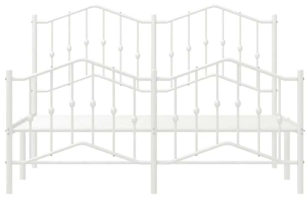 Giroletto con testiera e pediera metallo bianco 140x190 cm