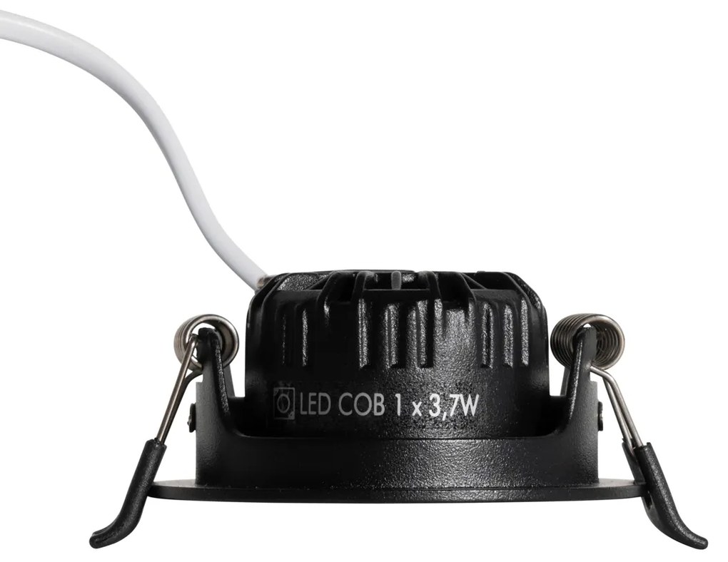 Set di 6 faretti da incasso orientabili neri da 6.5cm con LED IP54 Ultra Slim - Pupil