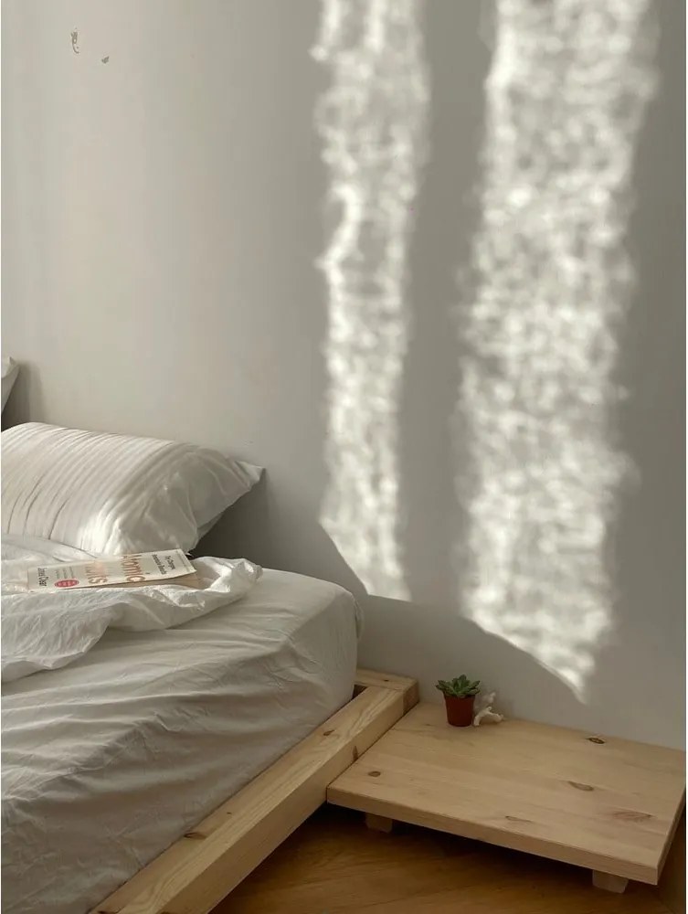 Letto singolo di colore naturale in pino massiccio senza testiera con rete inclusa 90x200 cm Dock – Karup