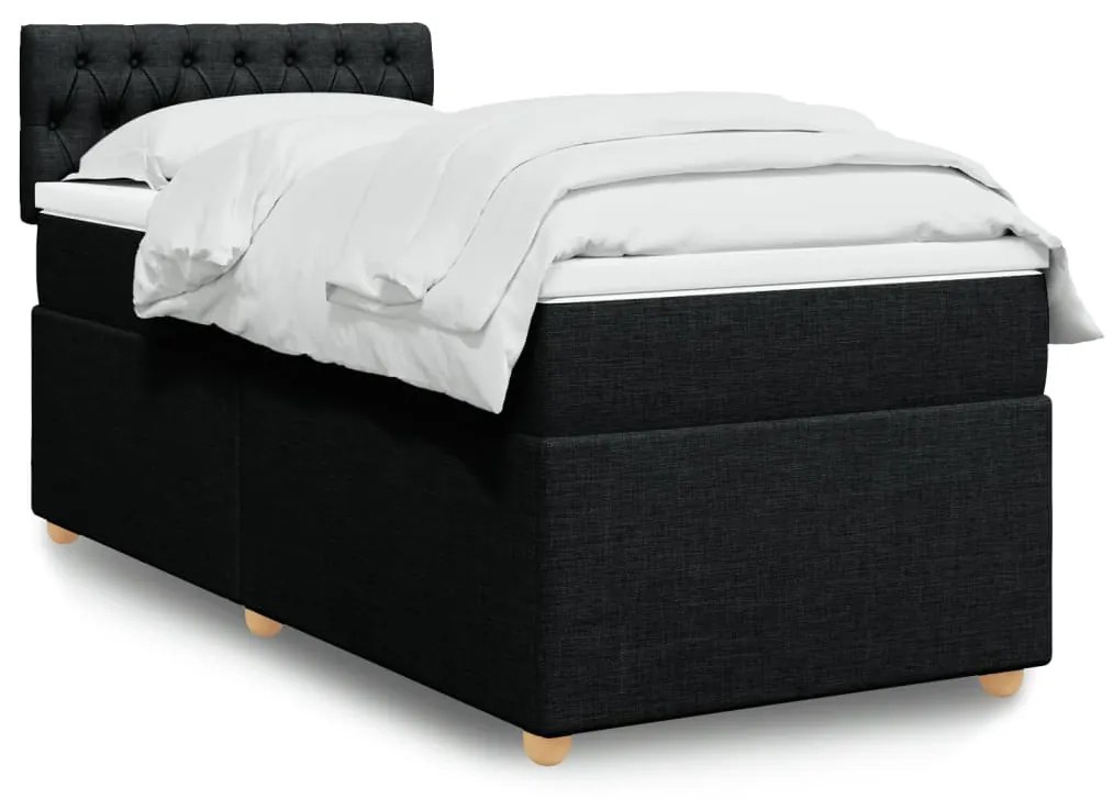 Giroletto A Molle Con Materasso Nero 90x190 Cm İn Tessuto /