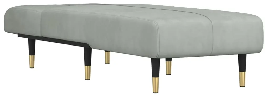 Chaise longue in velluto grigio chiaro