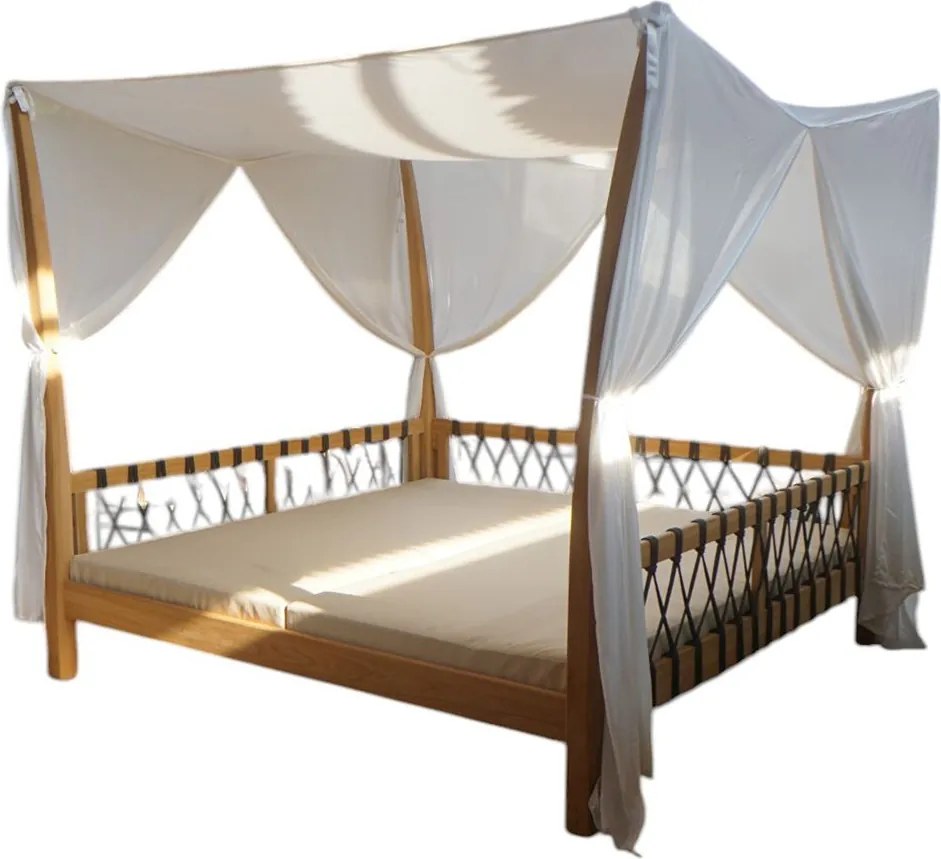 LEVANTE - gazebo letto in teak con cuscini