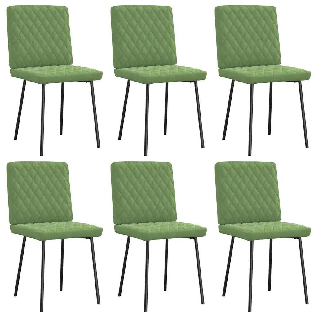Sedie Da Pranzo Girevoli 6 Pz Verde Chiaro İn Velluto /