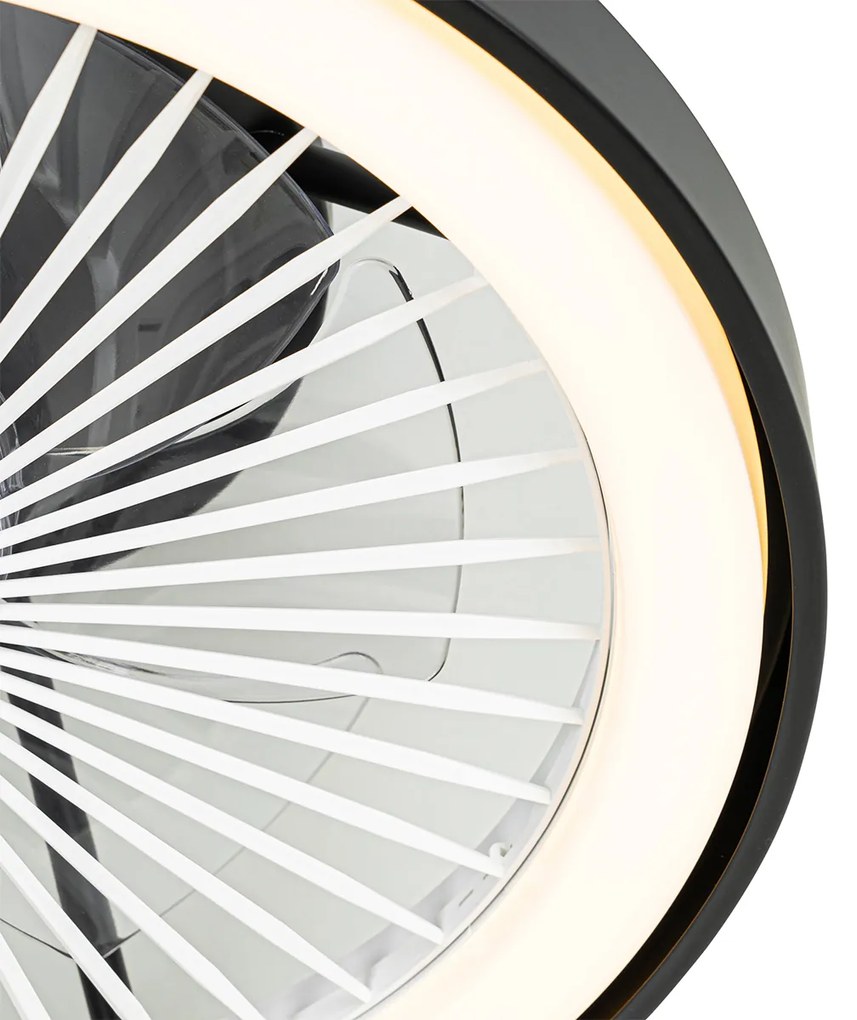 Ventilatore da soffitto intelligente nero con LED e telecomando - Dave