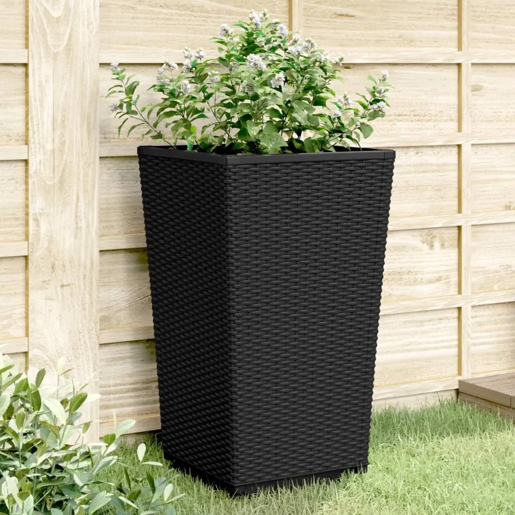 Fioriere Da Giardino 2 Pz Nere 32,5x32,5x57 Cm İn Pp /