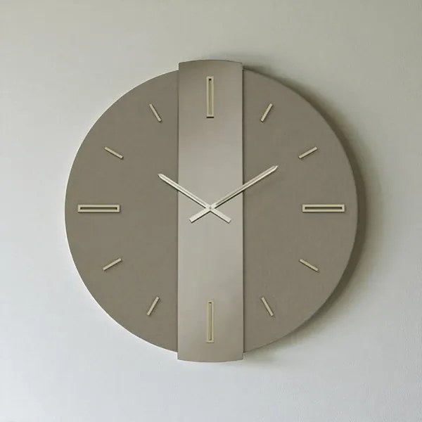 Orologio rotondo D80 cm RIGGS in Laminam Ardesia vetro Bronzo dettagli Oro