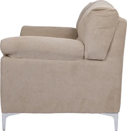 Divano in tessuto a 2 posti 146 cm braccioli imbottito GIADA Camel