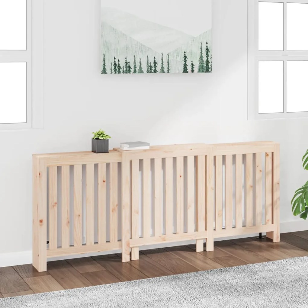 Copertura Termosifone 210x21x85 Cm İn Legno Massello Di Pino /
