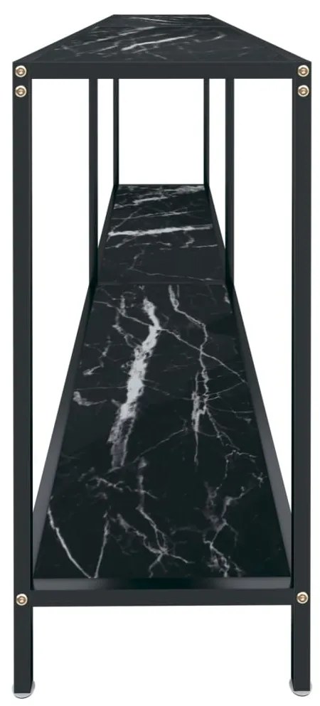 Tavolo consolle nero 200x35x75,5 cm in vetro temperato