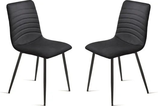 Sedia imbottita in tessuto cannettato Blu Notte CANNETO 2 sedie