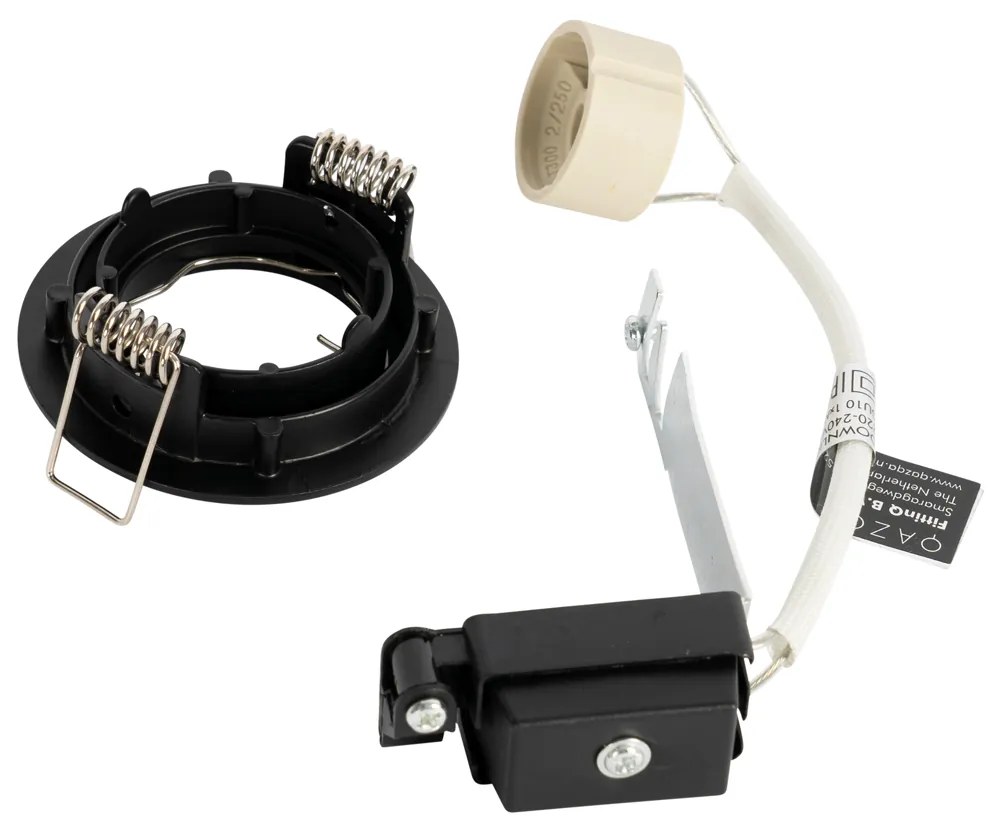 Set di 6 faretti da incasso neri GU10 35 mm - Edu