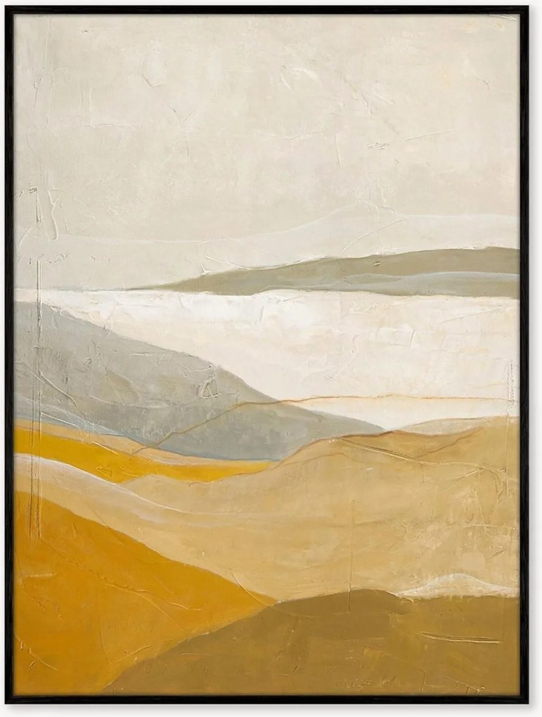 Quadro su tela incorniciato dipinto a mano Yellow Field