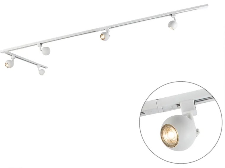 Sistema a binario moderno monofase con 5 faretti bianchi - Gissi