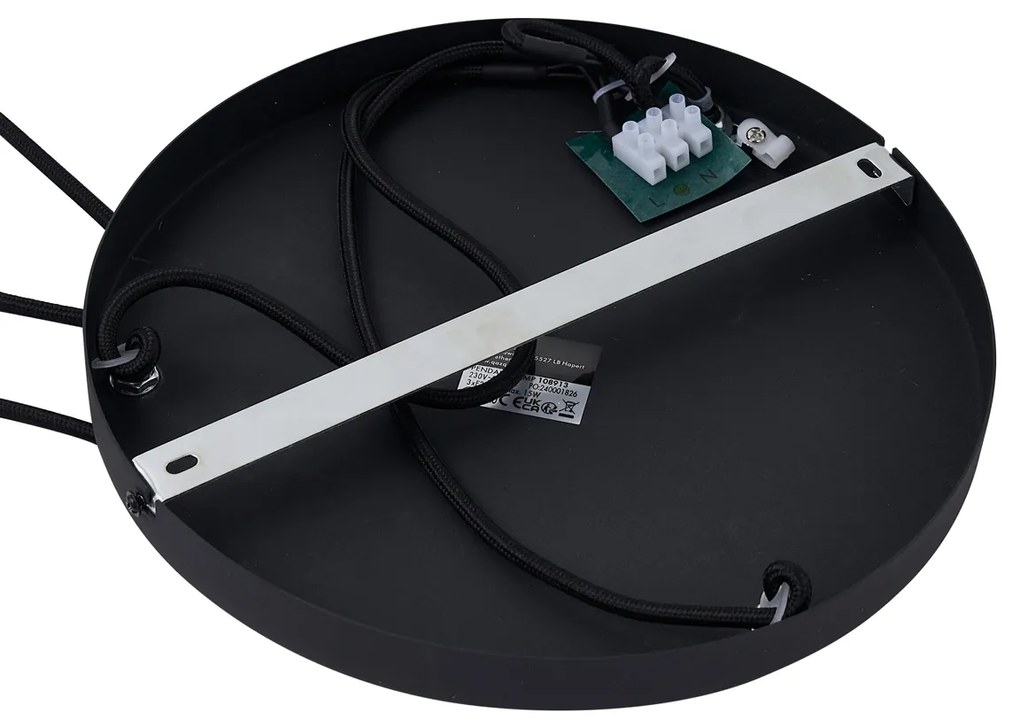 Lampada a sospensione moderna nera con vetro fumé a 3 luci - Sheena