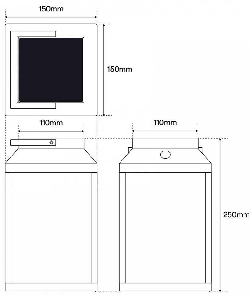 Lanterna Portatile Ricaricabile Solare e USB Nera Dimmerabile Colore Bianco Naturale 4.000K