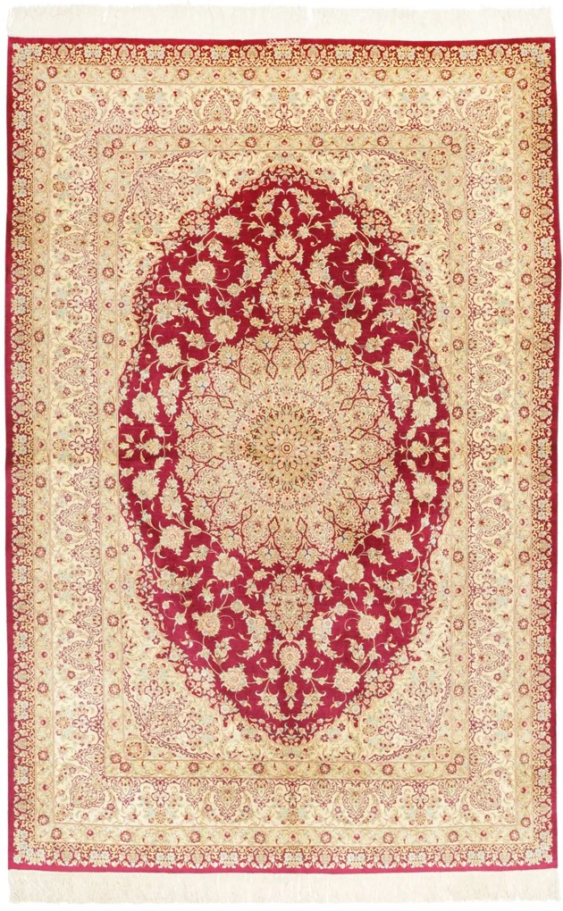 Ghom Tappeto persiano 150 x 230 Rosso (Iran) Annodato A Mano