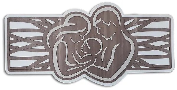 Quadro capezzale Sacra Famiglia legno laminato 59x119 cm Modello 2