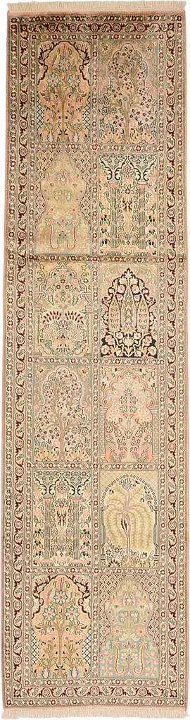 Cashmere Silk Tappeto orientale 310x80 (Indian) Annodato A Mano