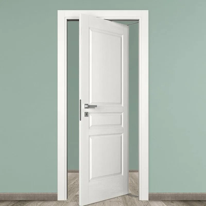Porta interna rototraslante Chelsea in MDF colore bianco, L 80 x H 210 cm, apertura reversibile