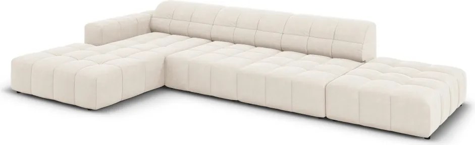 Divano angolare Chicago in velluto da 5 posti - L341 cm