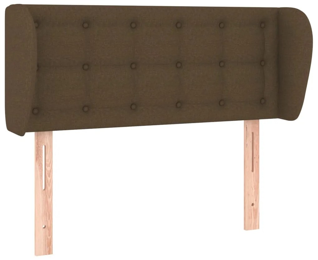 Testiera ad orecchio marrone scuro 83x23x78/88 cm in tessuto