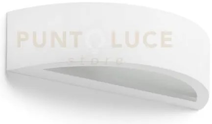 Andros applique a parete in gesso bianco 1 luce attacco e27 30x7,5cm