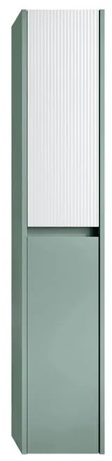 Colonna per mobile bagno Niwa 2 ante P 27 x L 30 x H 160 cm laccato opaco verde timo con vetro bianco