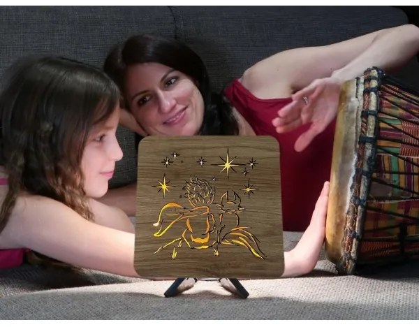 Li-Go 5788/DUB2 - Lampada decorativa da tavolo LED/12W/230V 19x19 cm rovere/Il Piccolo Principe